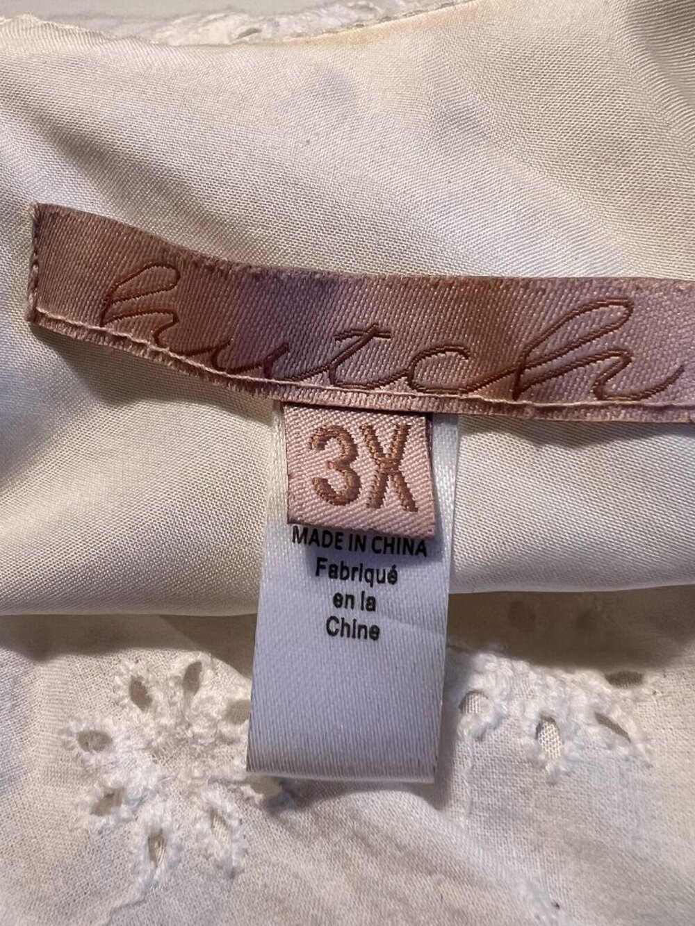 EUC - Size 3X Anthropologie Hutch Smocked-Waist White Eyelet Jumpsuit - Picture 5 of 6